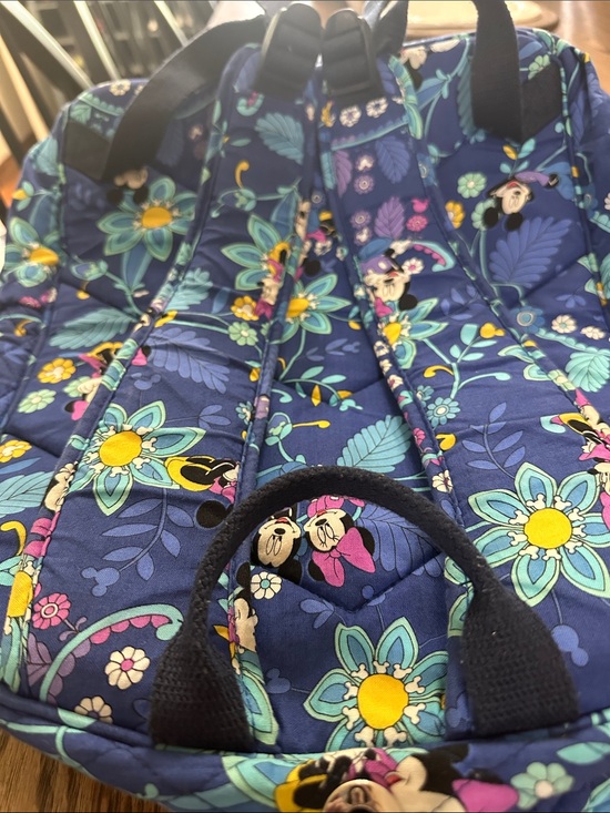 Vera Bradley x Disney Quilted Blue Floral Paisley Mickey & Minnie Backpack main image 7